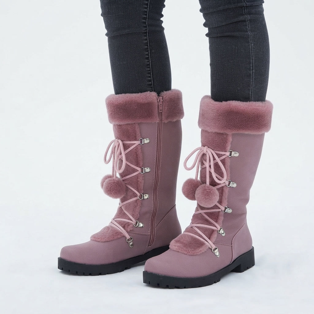 Women's Cosy Lace-Up Knee High Boots