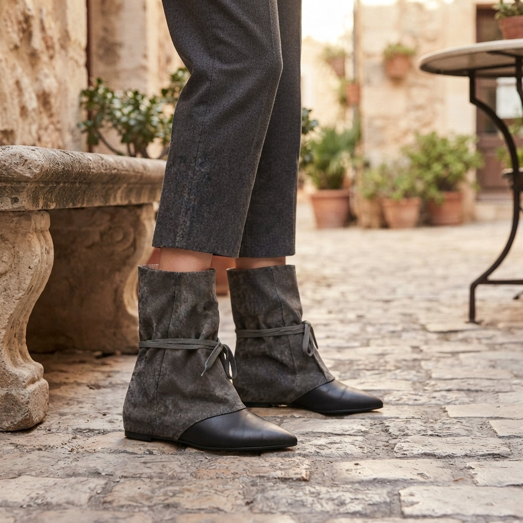 Women's Refined Pointed Toe Suede Slouch Boots