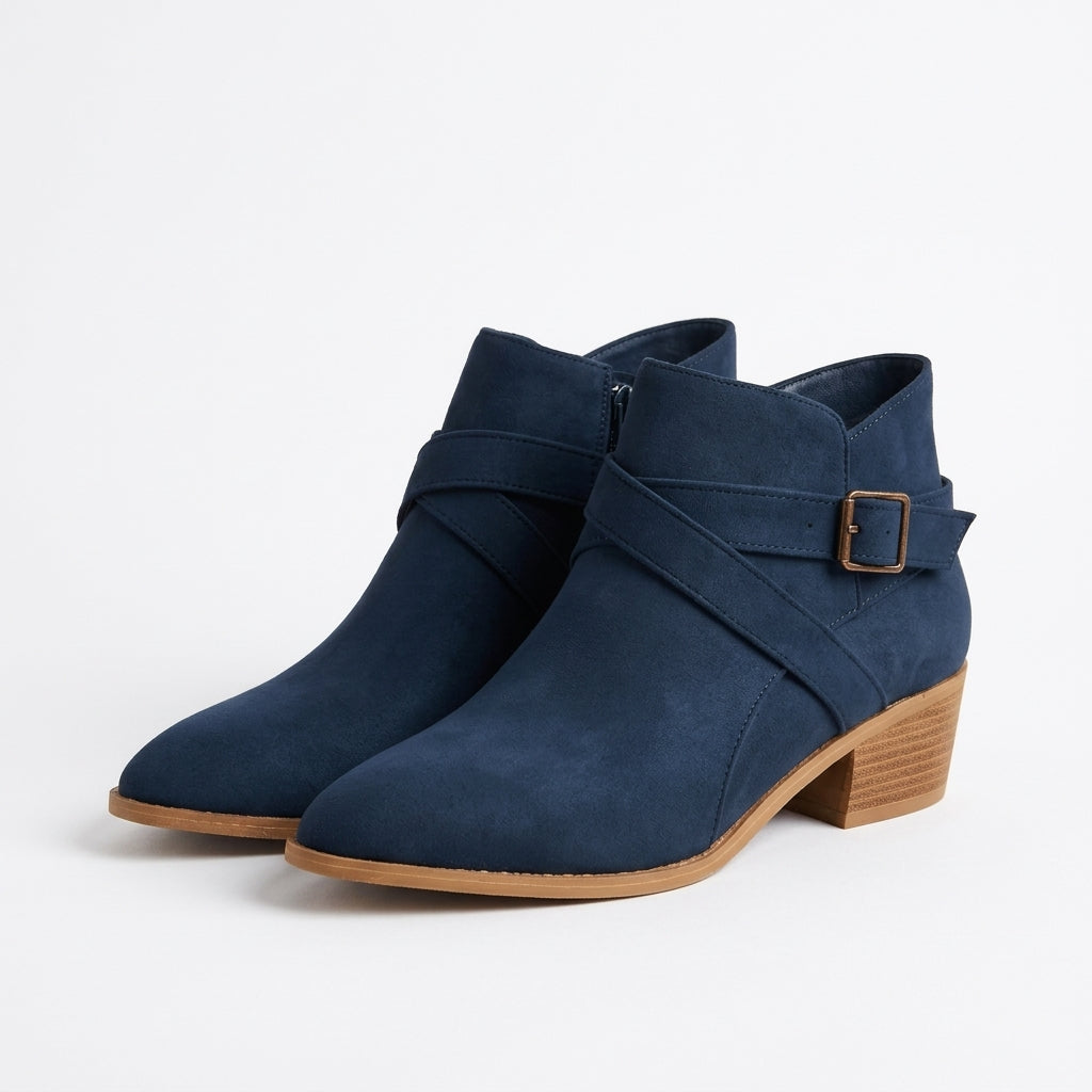 Women's Elegant Suede Heeled Ankle Boots