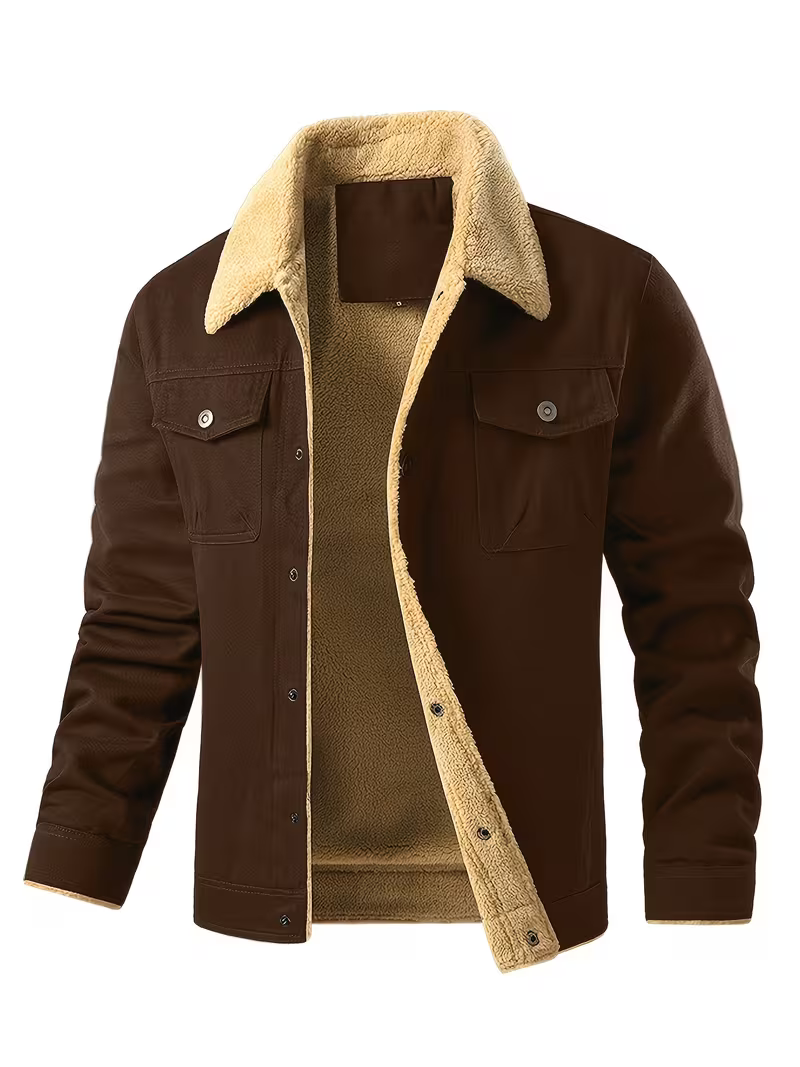Men's Cosy Sherpa-Collar Workwear Jacket