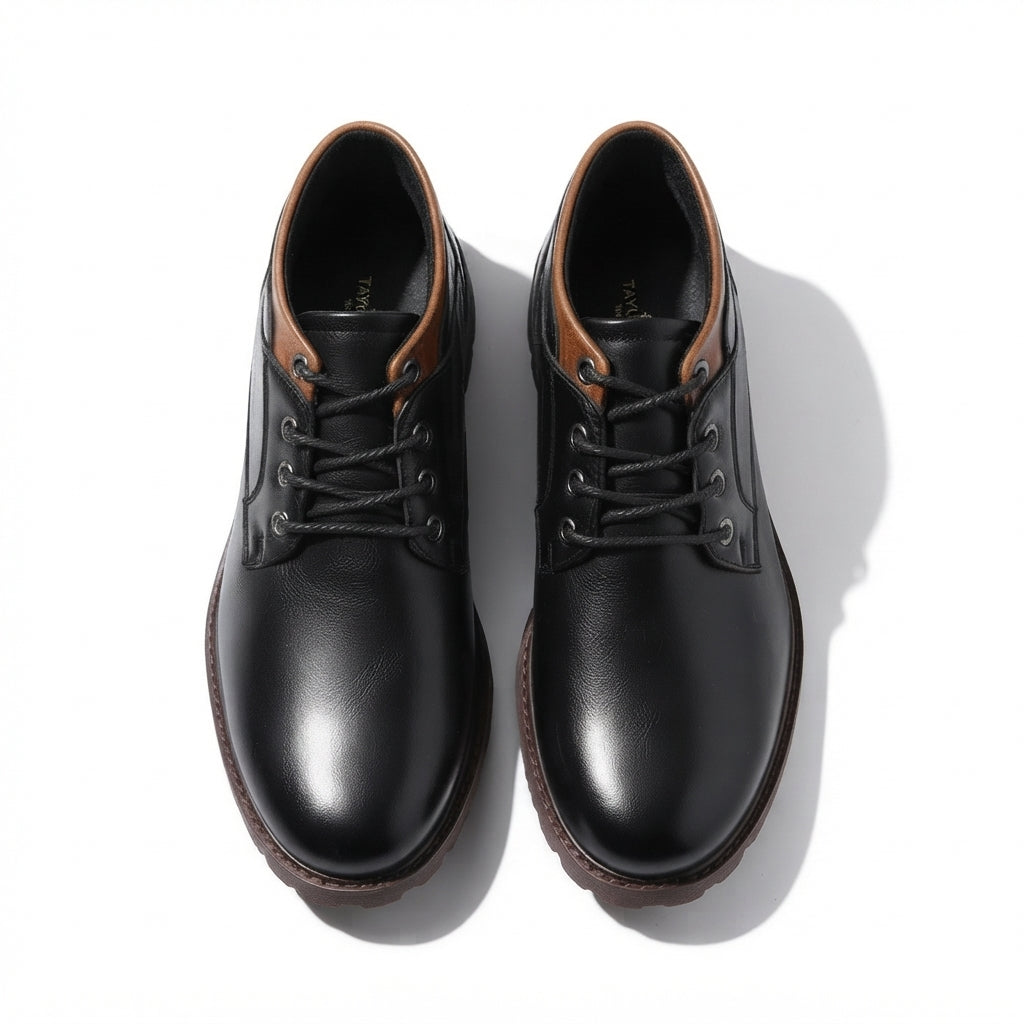 Men's Easygoing Leather Combat Boots