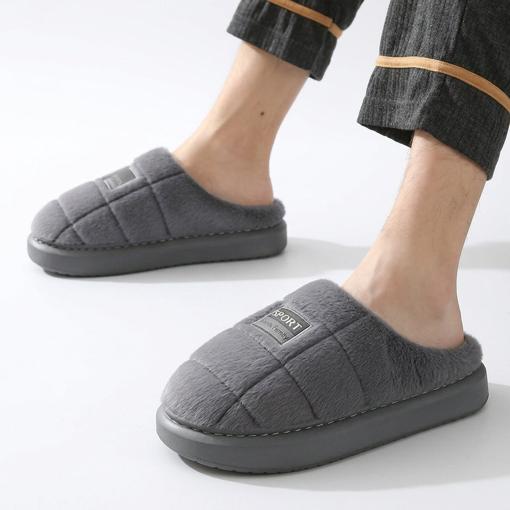 Men's Cosy Plush-Lined Winter Slippers