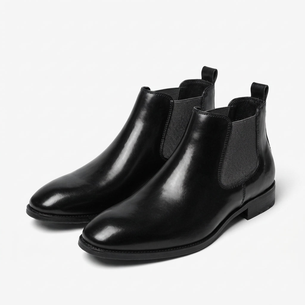 Men's Polished Leather Chelsea Boots