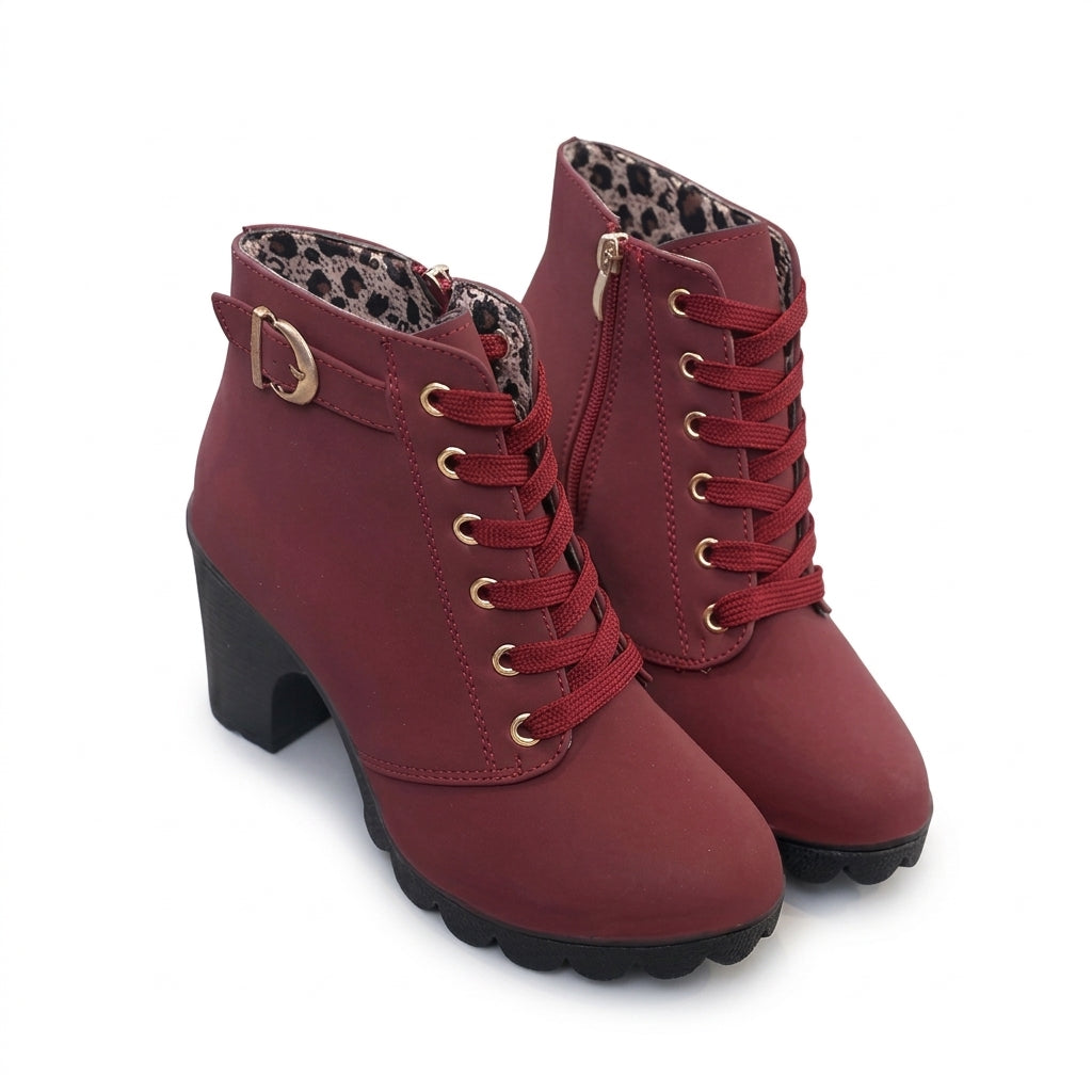 Women's Charming Heeled Platform Ankle Boots