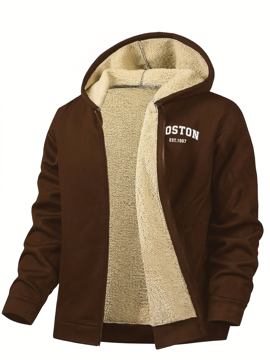 Men's Cosy Fleece-Lined Zip Hoodie