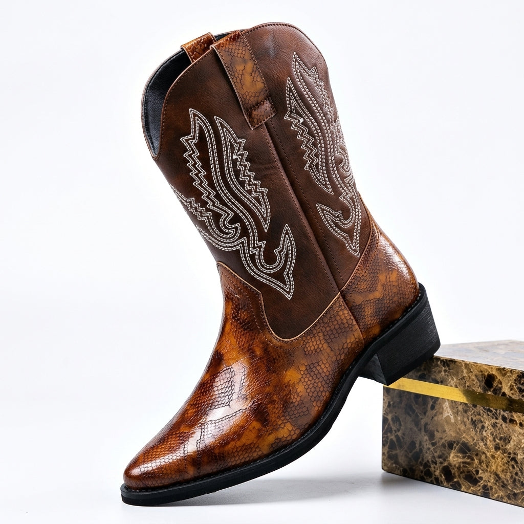 Men's Classic Leather Cowboy Boots