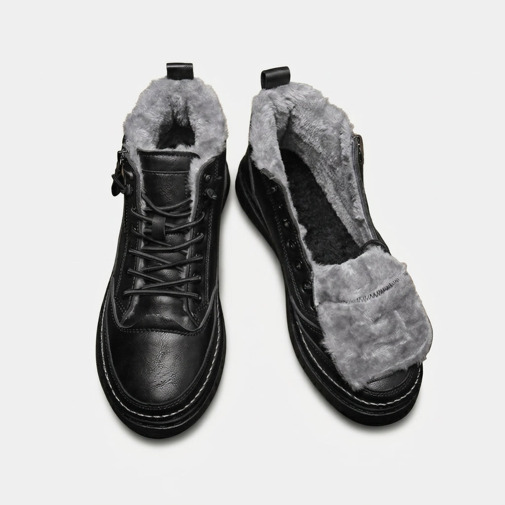Men's Rugged Leather Platform Ankle Boots