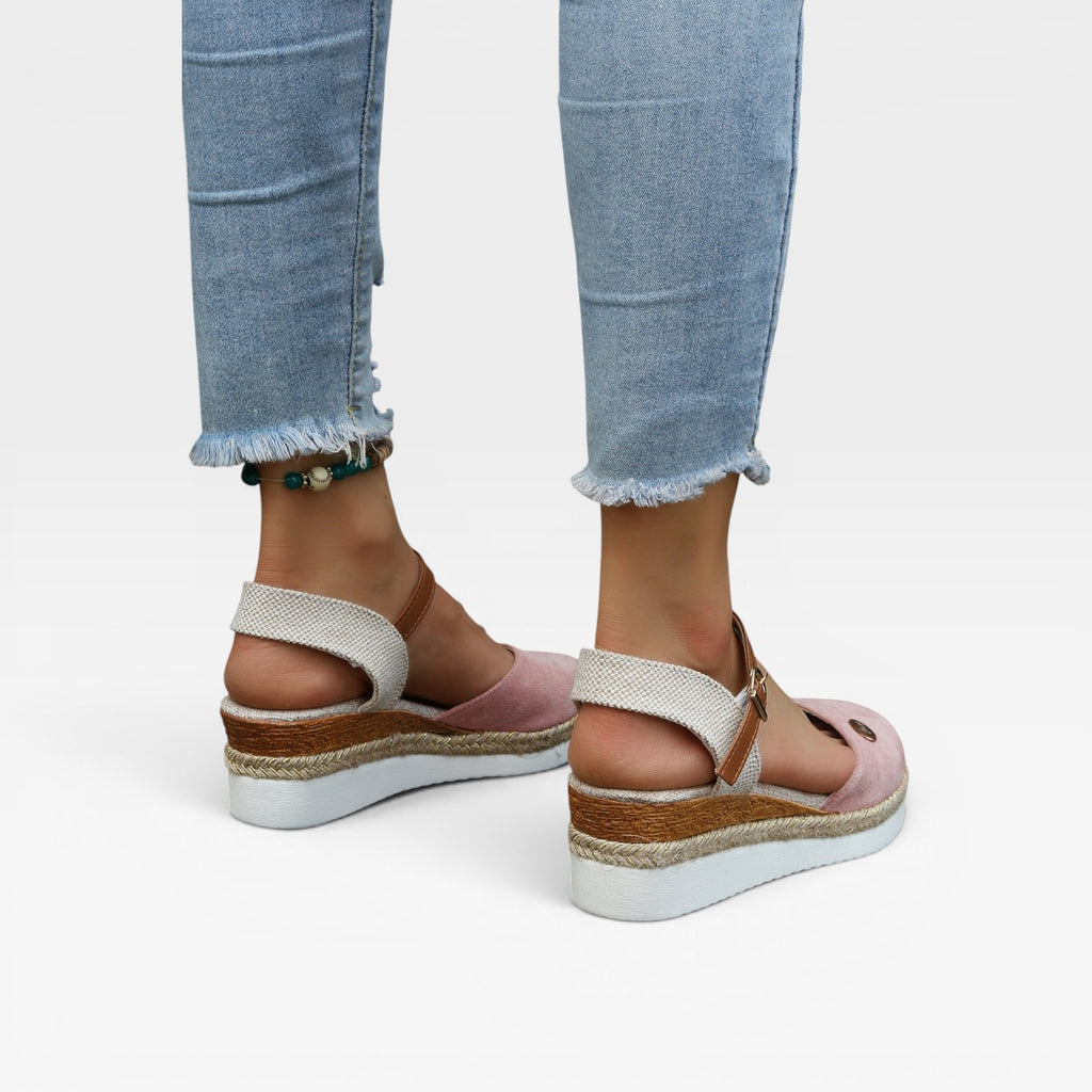 Women's Espadrille Wedge Sandals – Closed Toe Ankle Strap Summer Style
