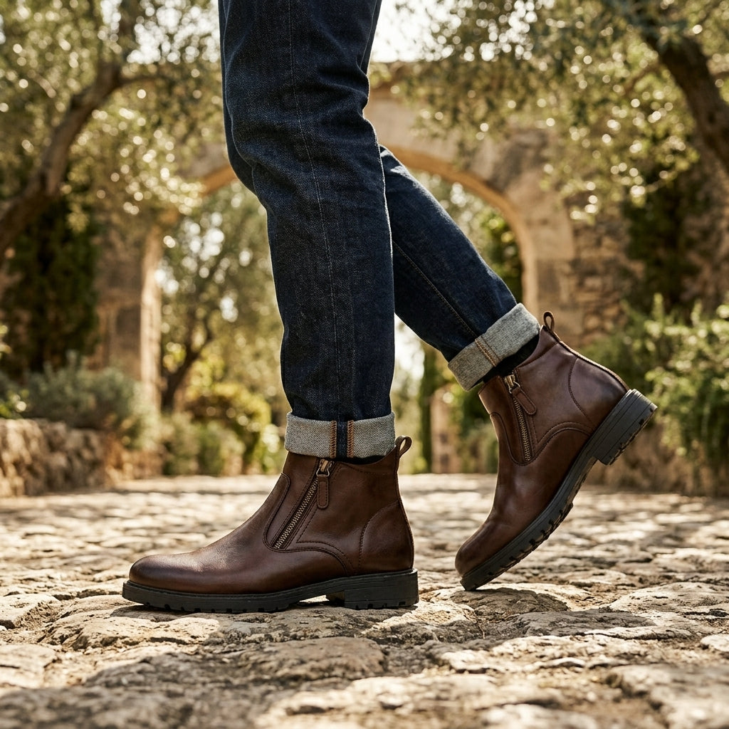 Men's Polished Ankle Boots