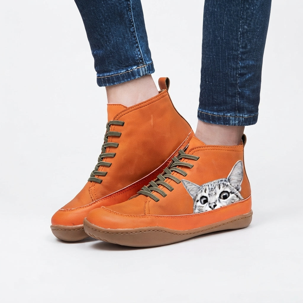 Women's Cosy Cat Ankle Boots