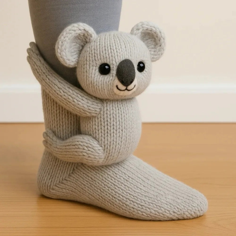 Knit Animal Socks – Soft 3D Design Cozy Ankle Socks