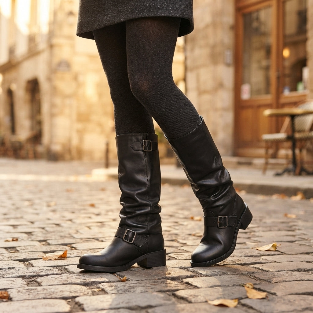 Women's Elegant Knee High Biker Boots