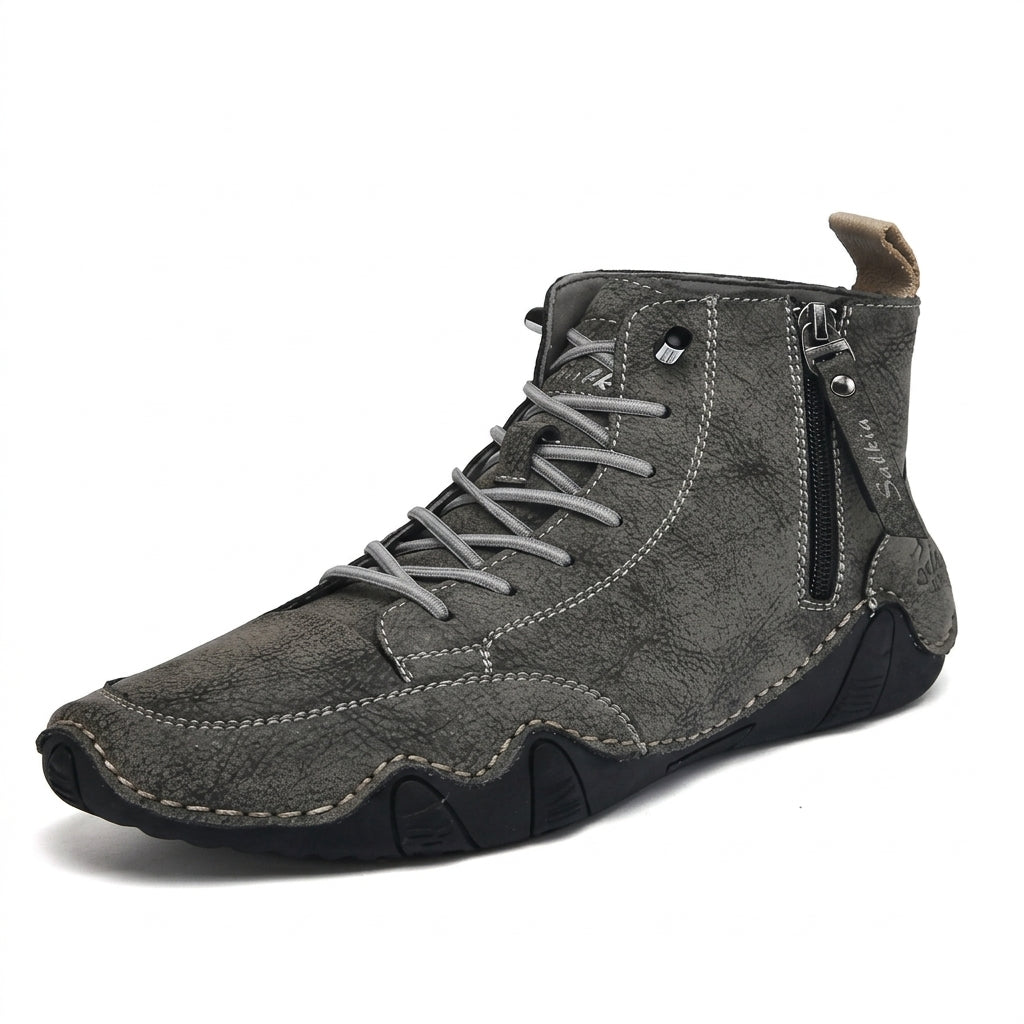 Men's Rugged Leather Ankle Boots