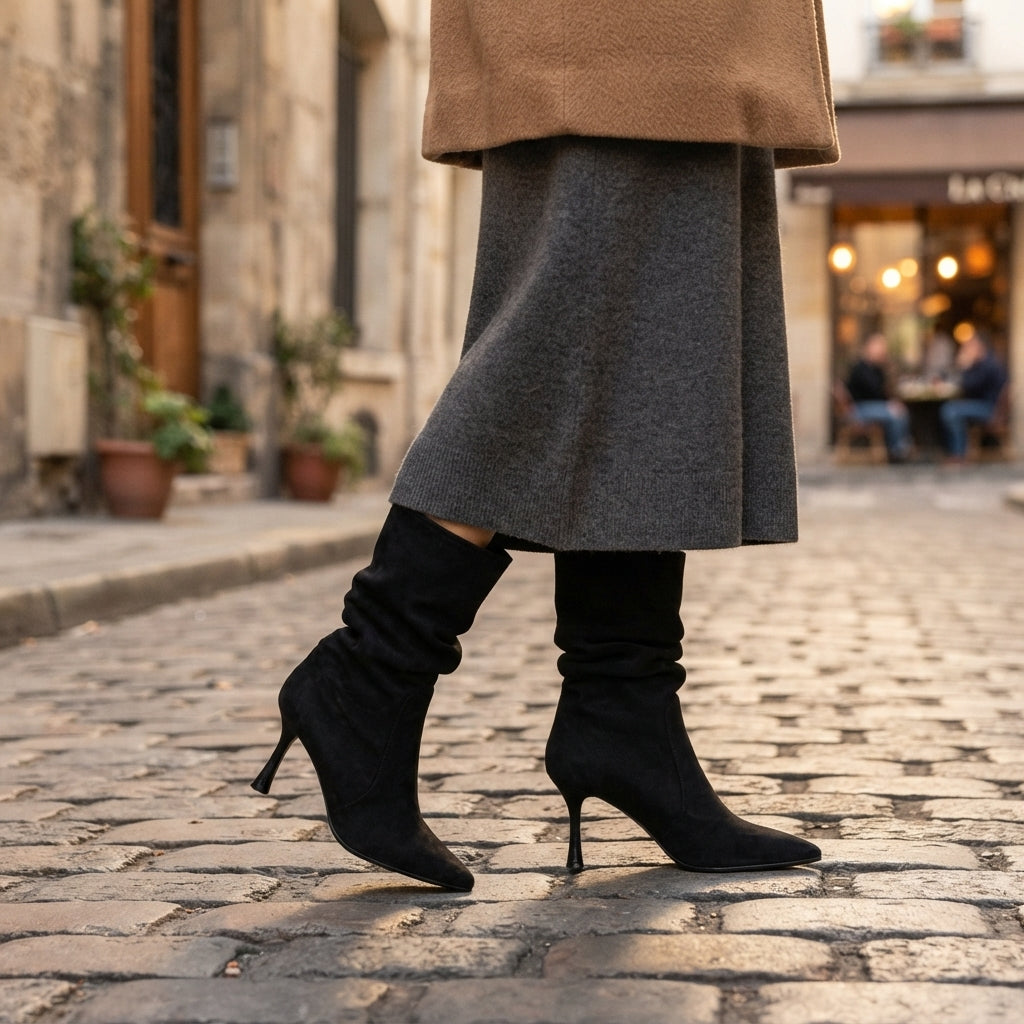 Women's Sophisticated Heeled Slouch Boots