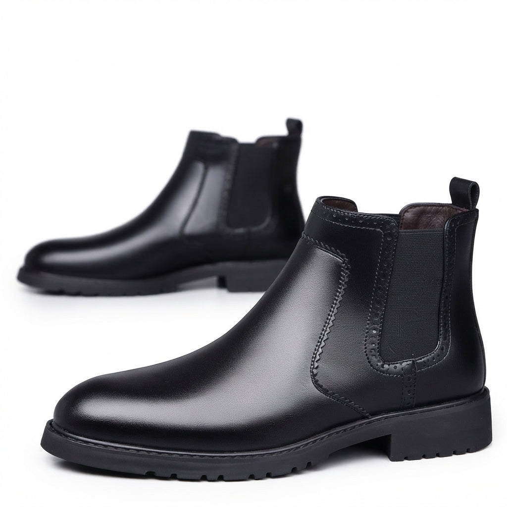 Men's Polished Leather Chelsea Boots