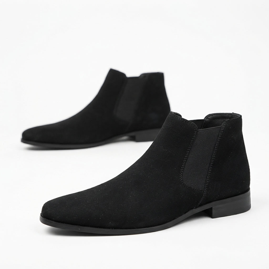 Men's Refined Pointed Toe Suede Chelsea Boots