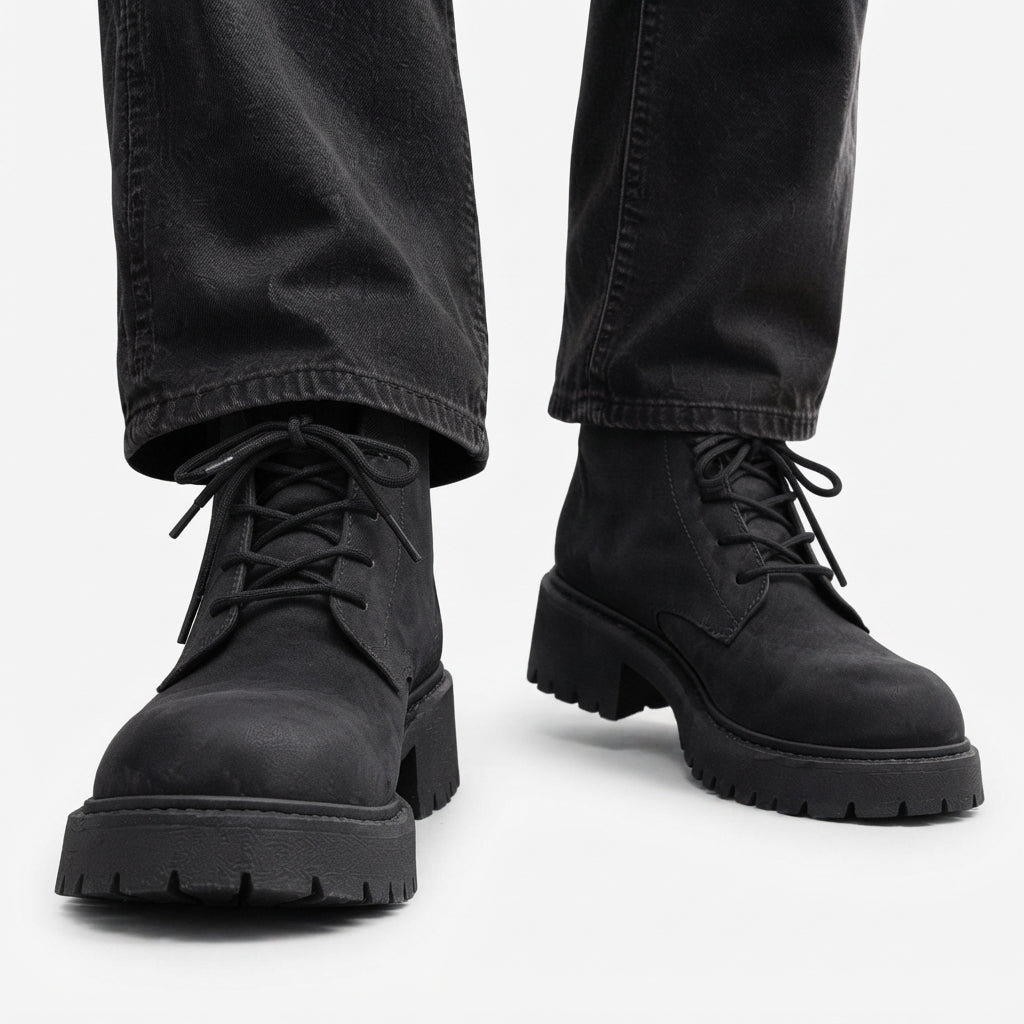 Men's Rugged Heeled Combat Boots