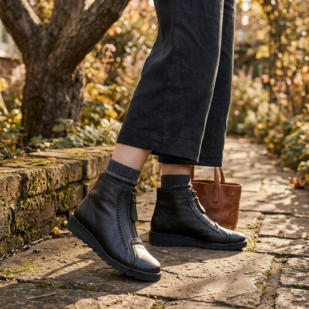 Women's Cosy Leather Ankle Boots