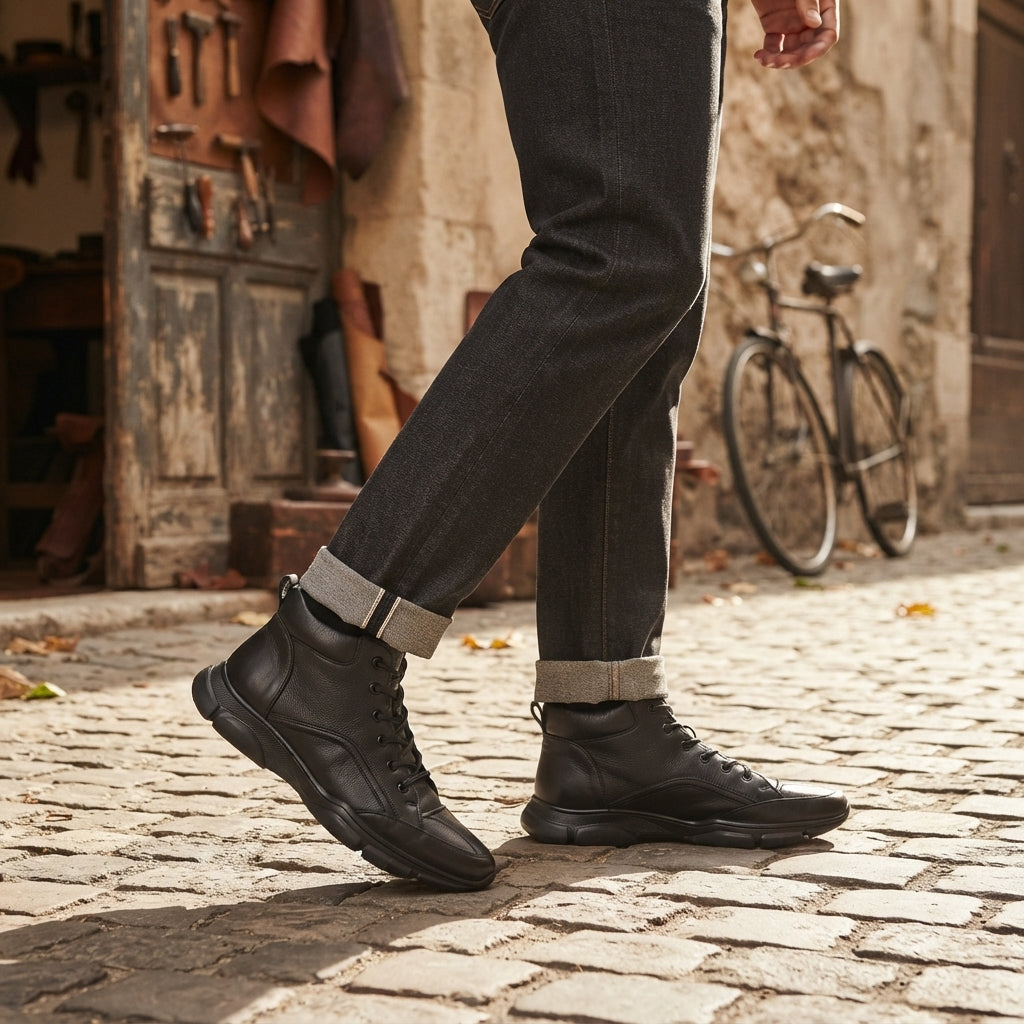 Men's Rugged Lace-Up Leather Boots