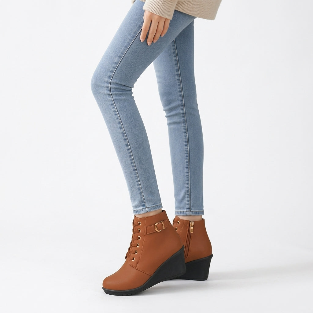 Women's Polished Heeled Ankle Boots