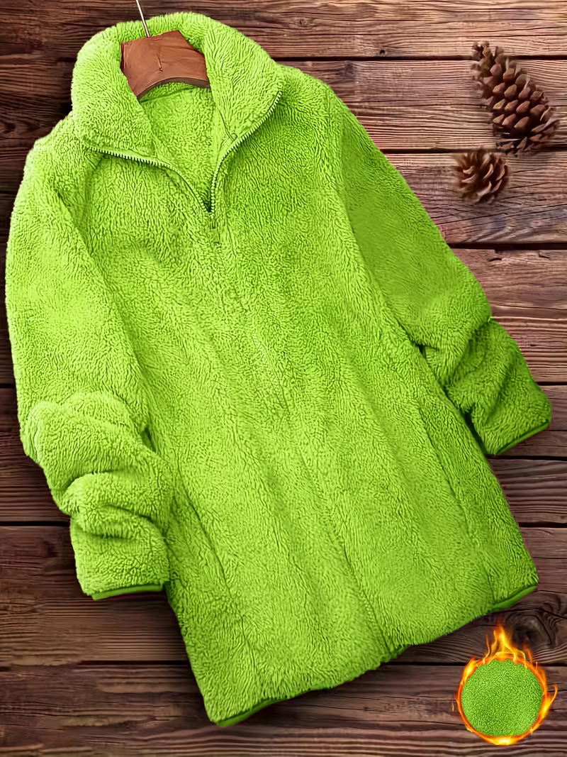 Women's Cosy Zip-Up Teddy Fleece Coat