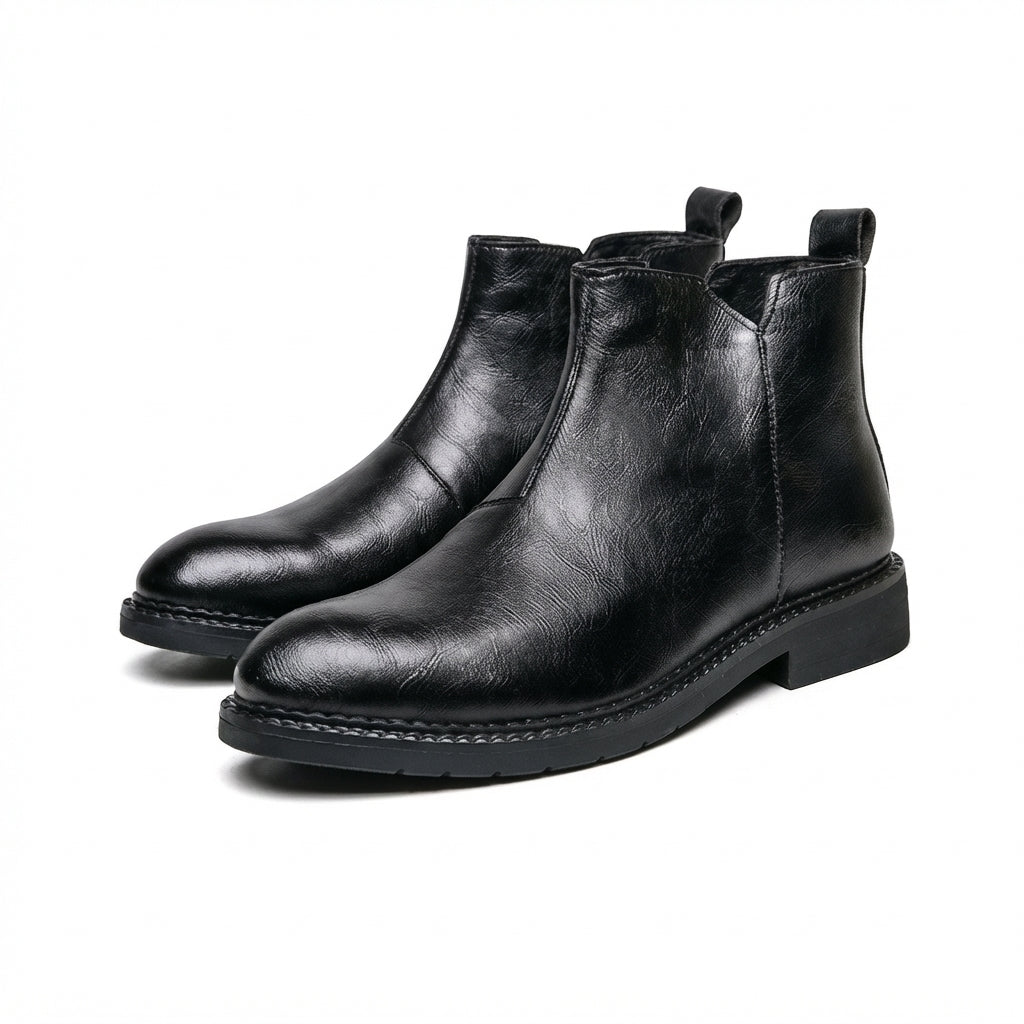 Men's Polished Leather Chelsea Boots