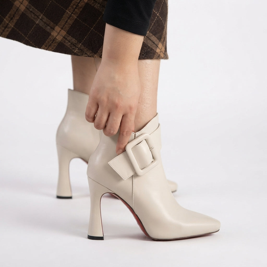 Women's Elegant Pointed Toe Heeled Ankle Boots