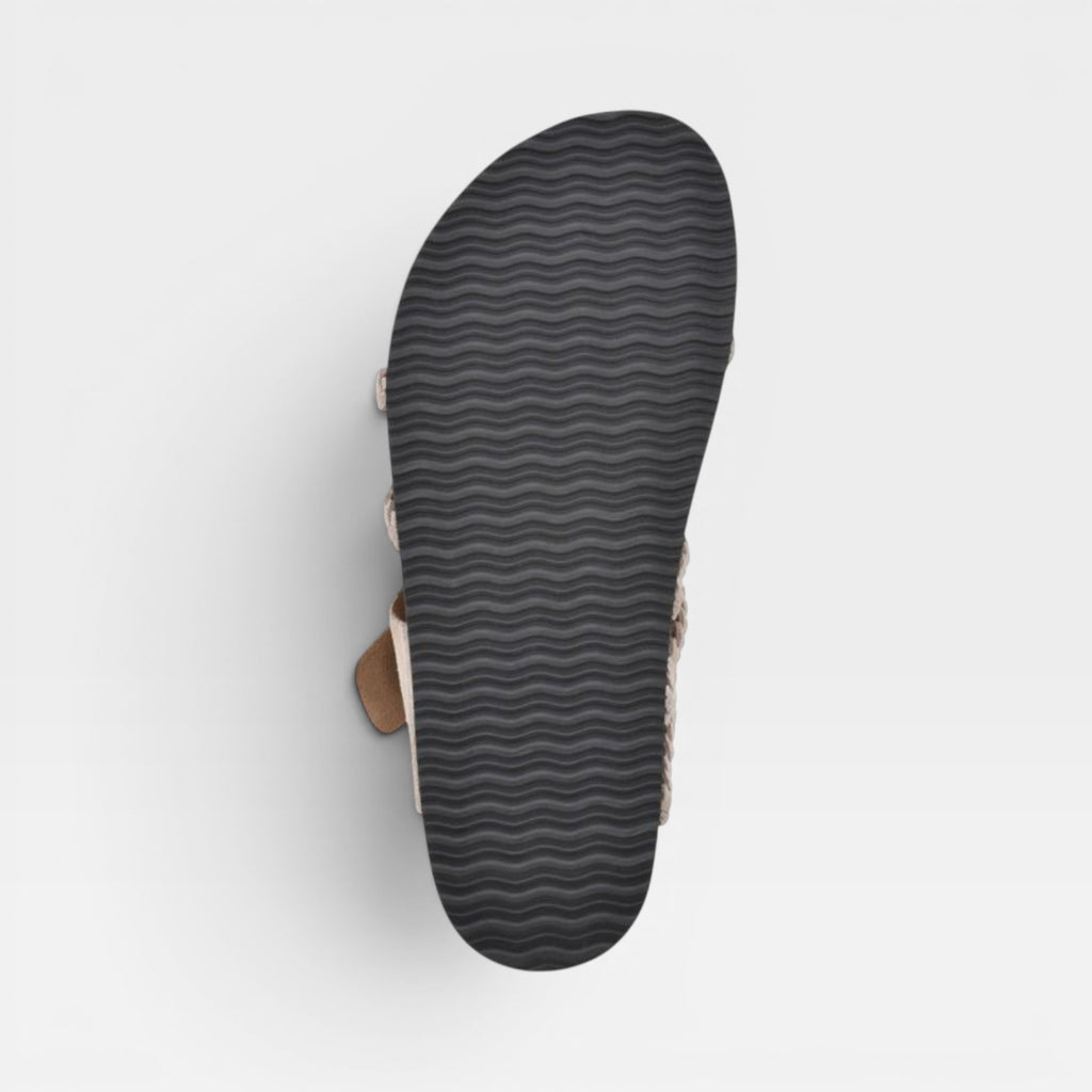 Women's Braided Strap Cork Sandals – Cushioned Footbed Slip On Sandals