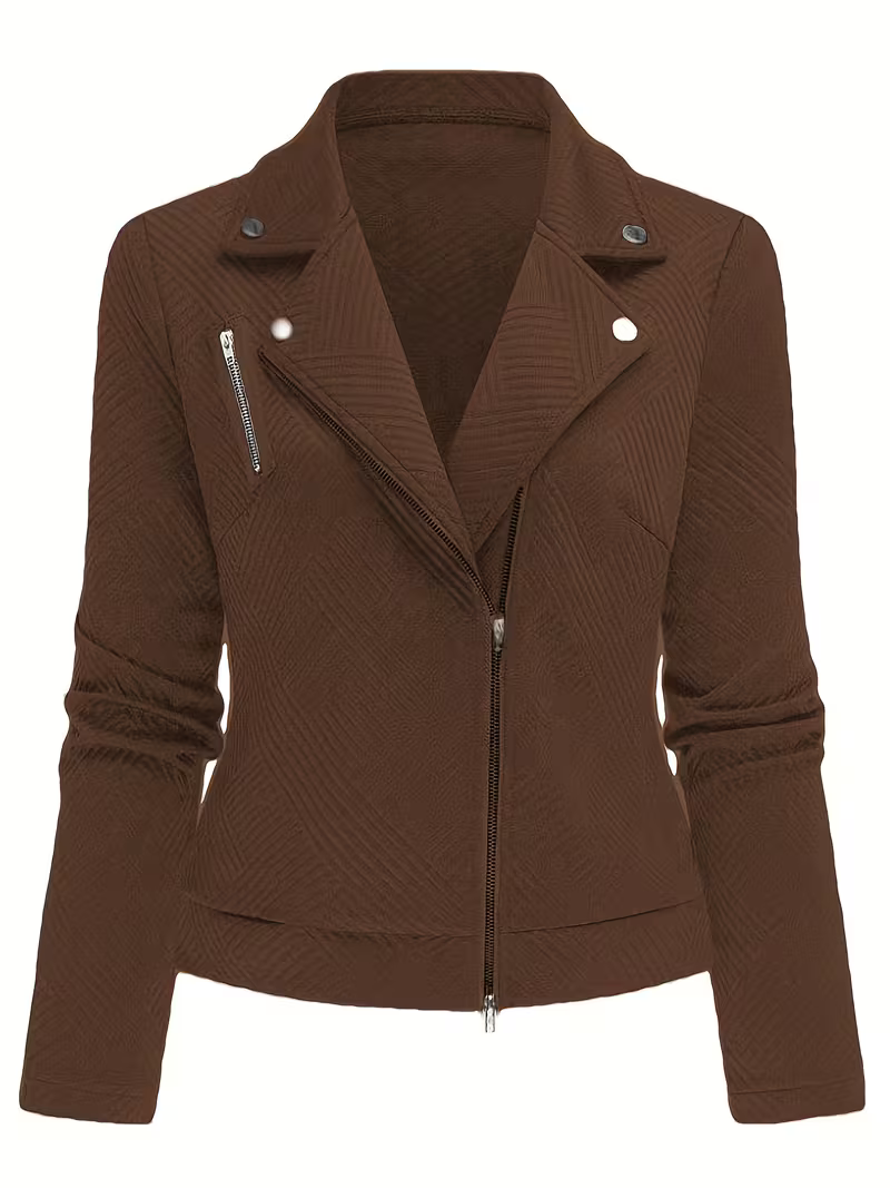 Women's Chic Zip-Up Biker Jacket