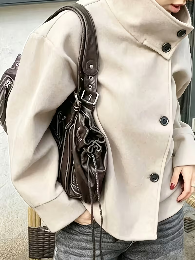 Women's Elegant Single-Breasted Long Sleeve Coat