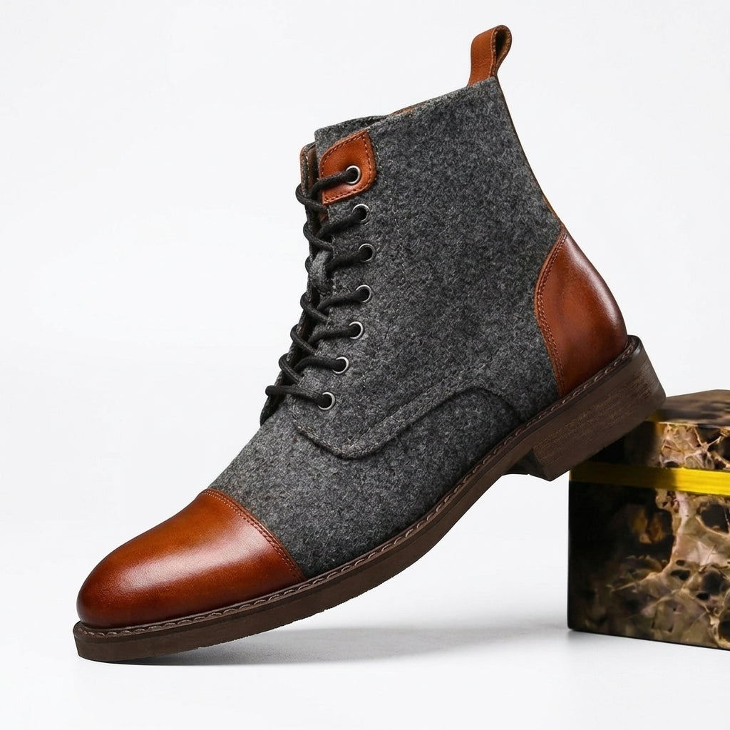 Men's Polished Leather Ankle Boots