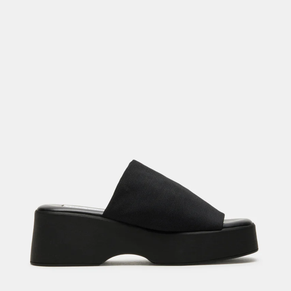 Women's Leather Flatform Slides – Minimalist Chunky Platform Sandals