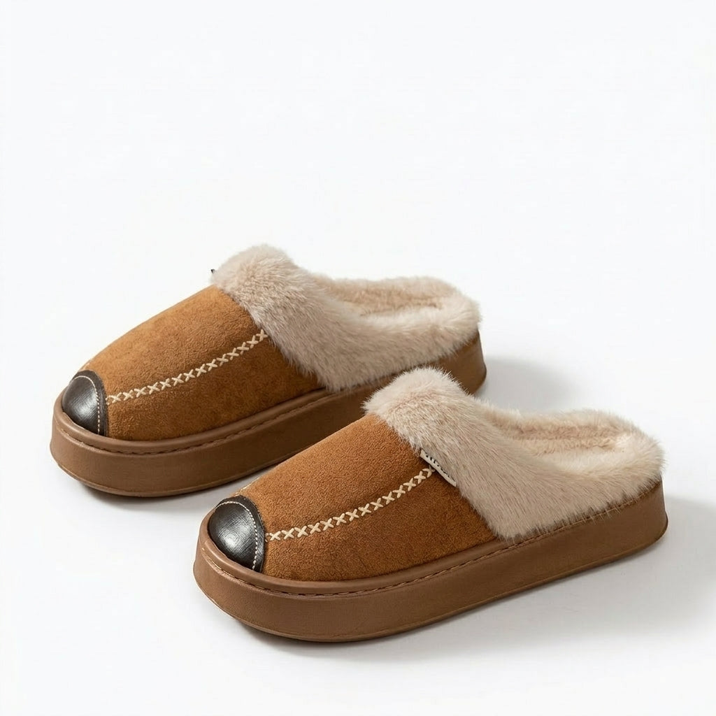 Women's Cosy Fleece-Lined Platform Slippers