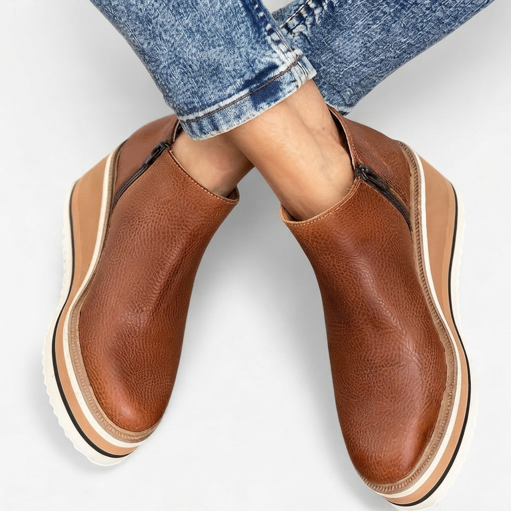 Women's Polished Platform Ankle Boots