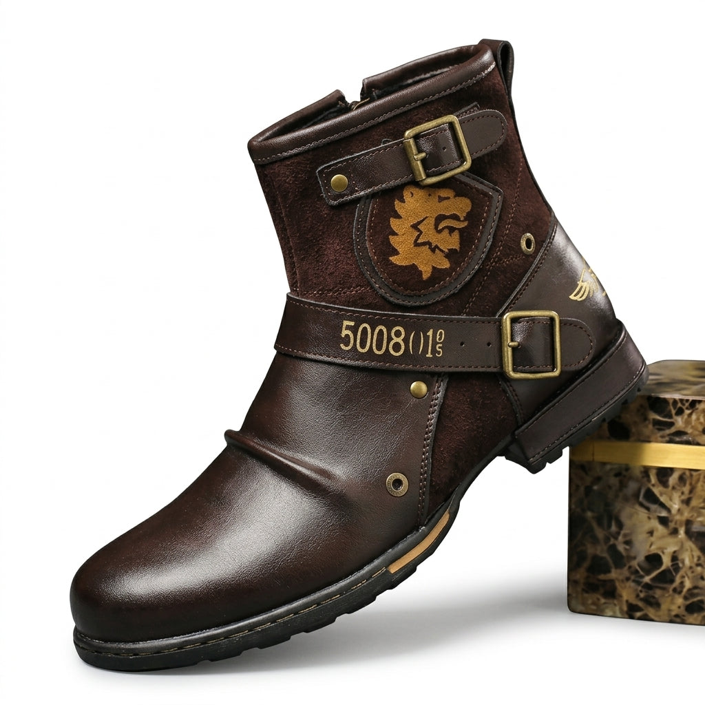 Men's Leather Biker Boots