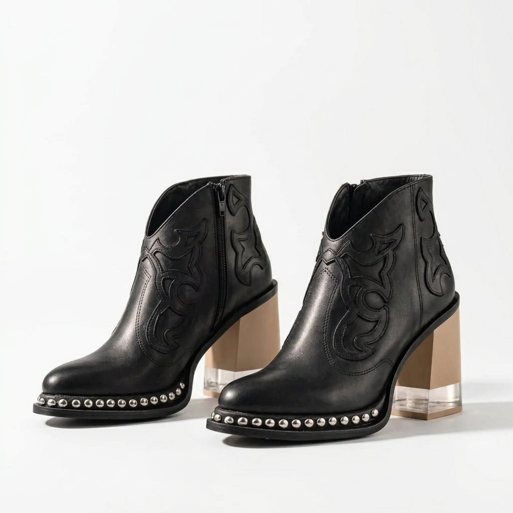 Women's Chic Heeled Cowboy Ankle Boots