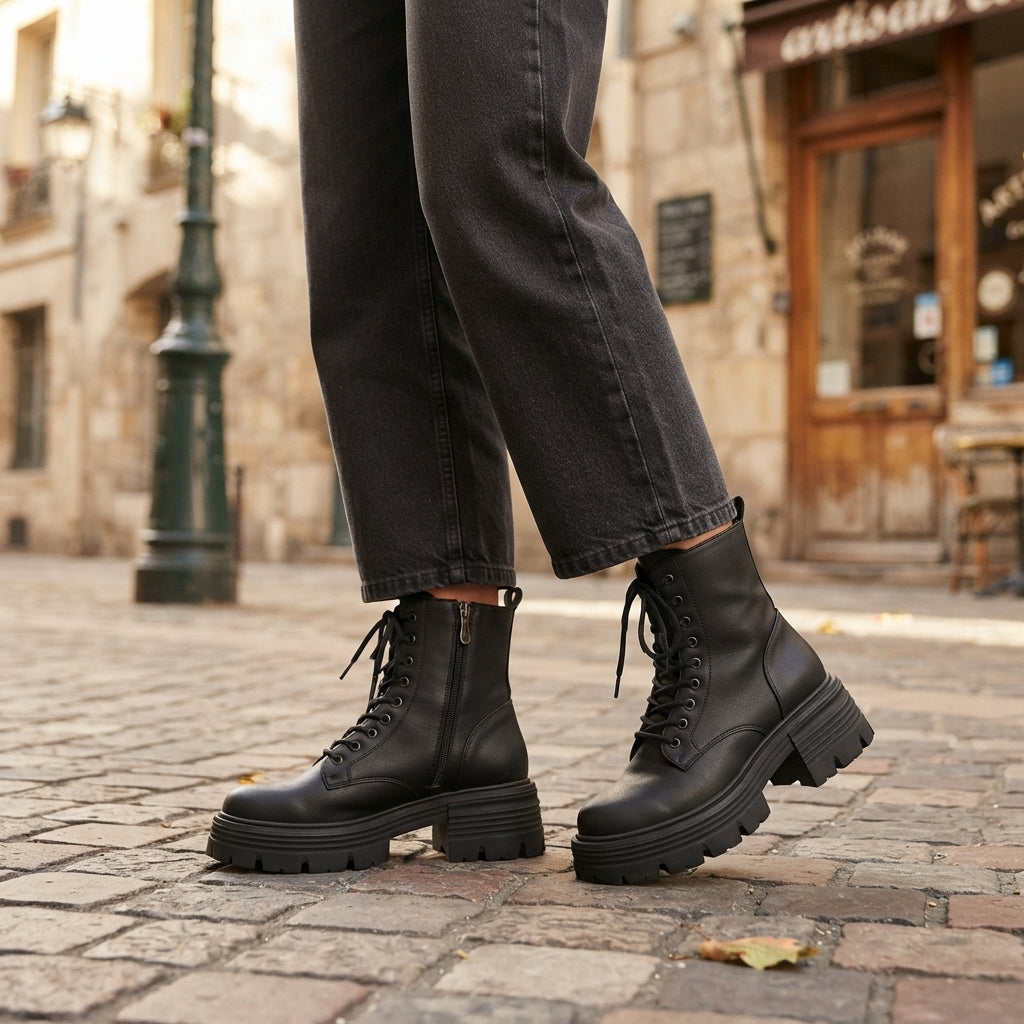 Women's Stylish Platform Combat Boots