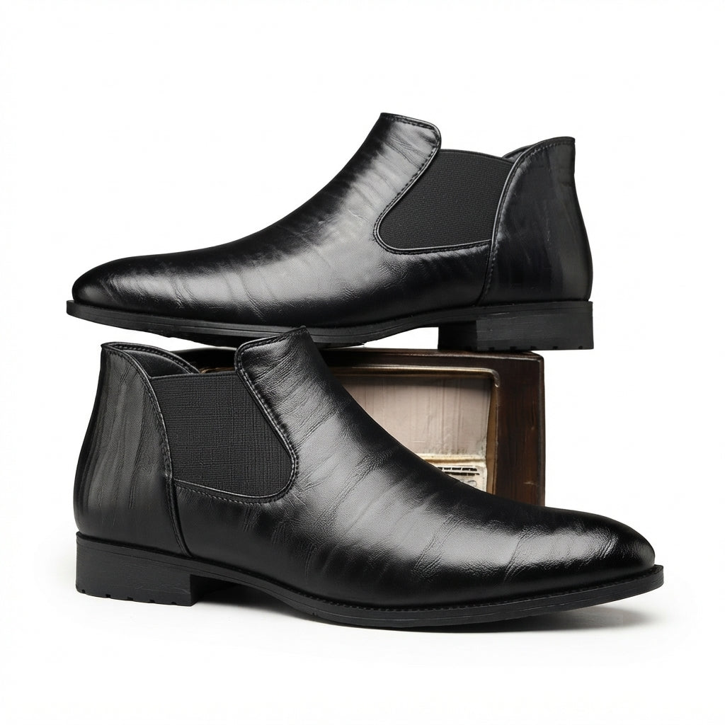 Men's Polished Pointed Toe Chelsea Boots