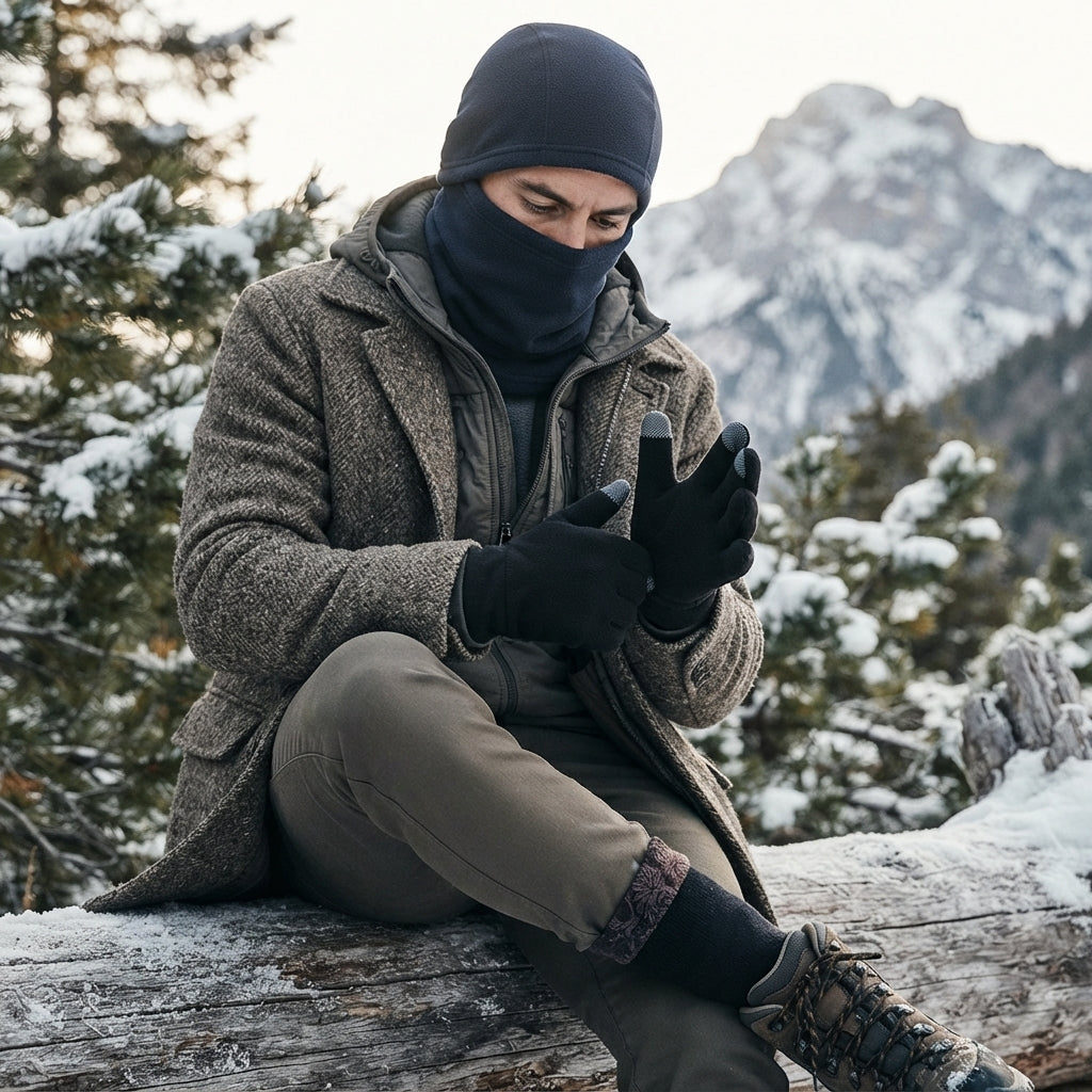 Unisex Cosy Fleece Winter Gloves, Socks & Balaclava Set