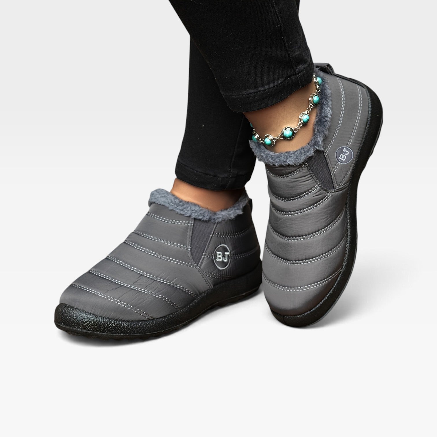 Women's Quilted Winter Boots – Fur Lined Waterproof Slip On Ankle Boots