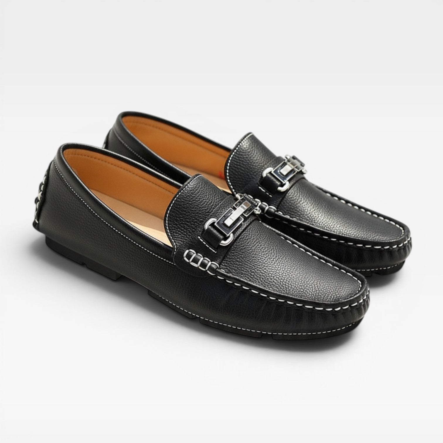 Mocassins conducteur en cuir pour hommes – Chaussures classiques à enfiler, style décontracté chic