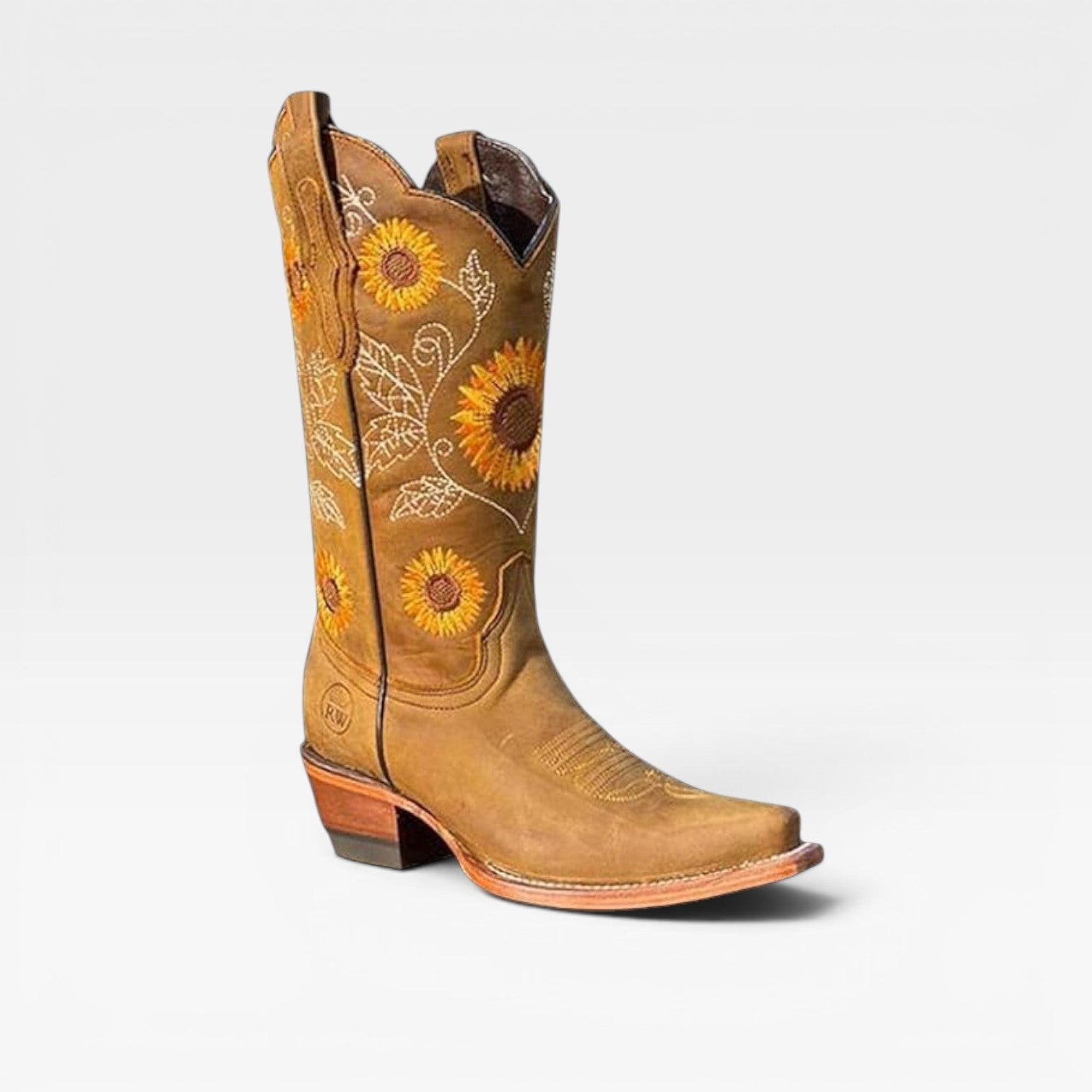 Women's Boho Cowboy Boots – Sunflower Embroidered Tall Western Boots