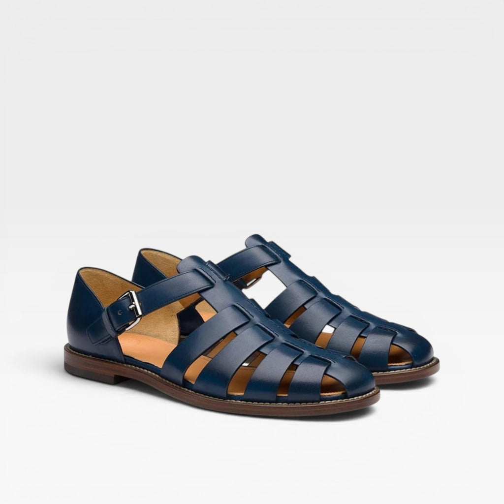 Sandales de pêcheur en cuir pour hommes – Style estival classique à bout fermé  