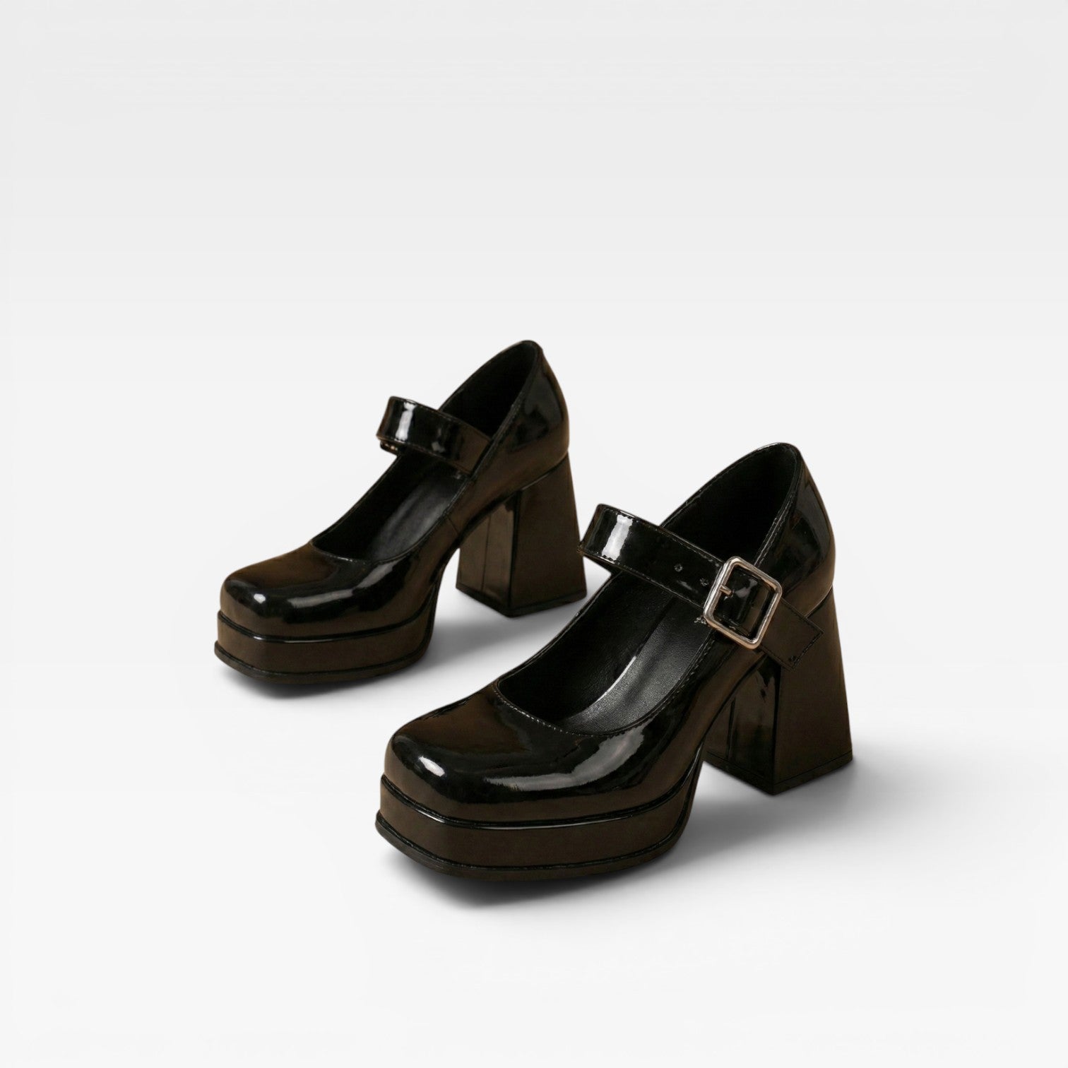 Women's Patent Mary Jane Platform Heels – Elegant Block Heel Pumps for Special Occasions