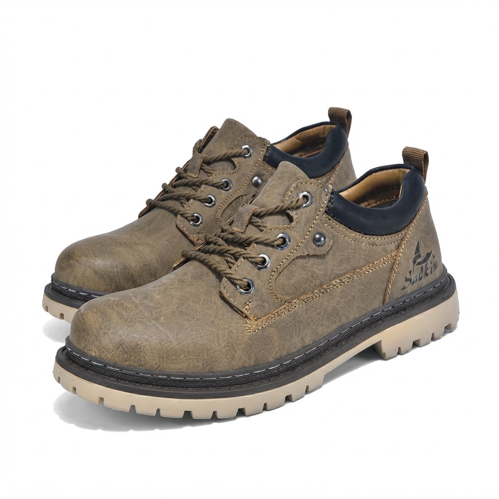Men's Rugged Leather Combat Boots