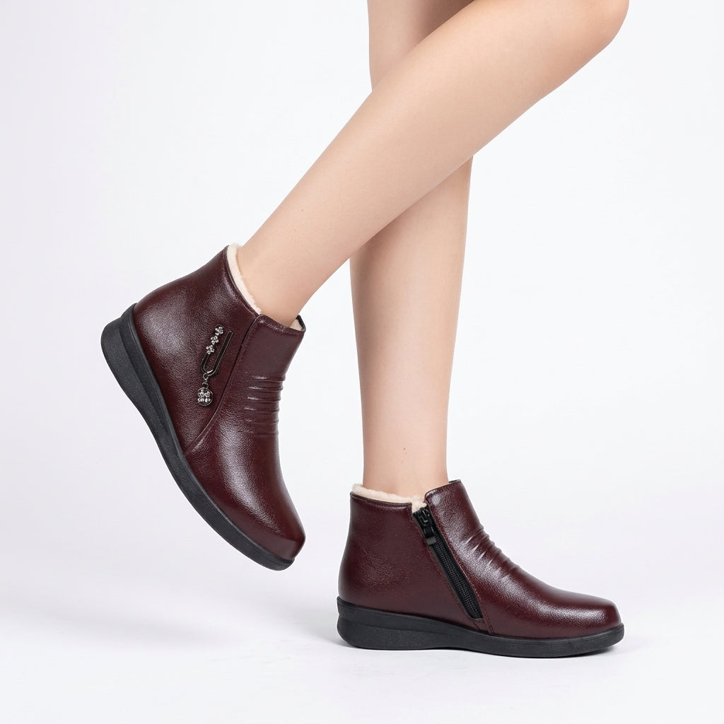 Women's Shearling-Lined Side-Zip Ankle Boots
