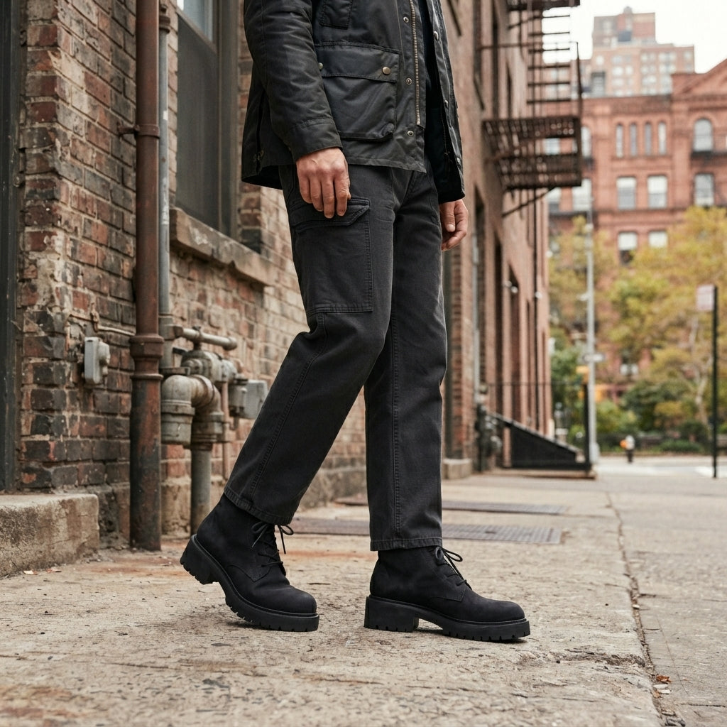 Men's Rugged Heeled Combat Boots