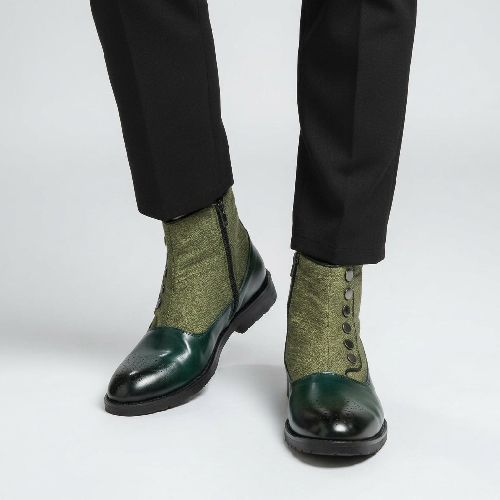 Men's Polished Leather Ankle Boots