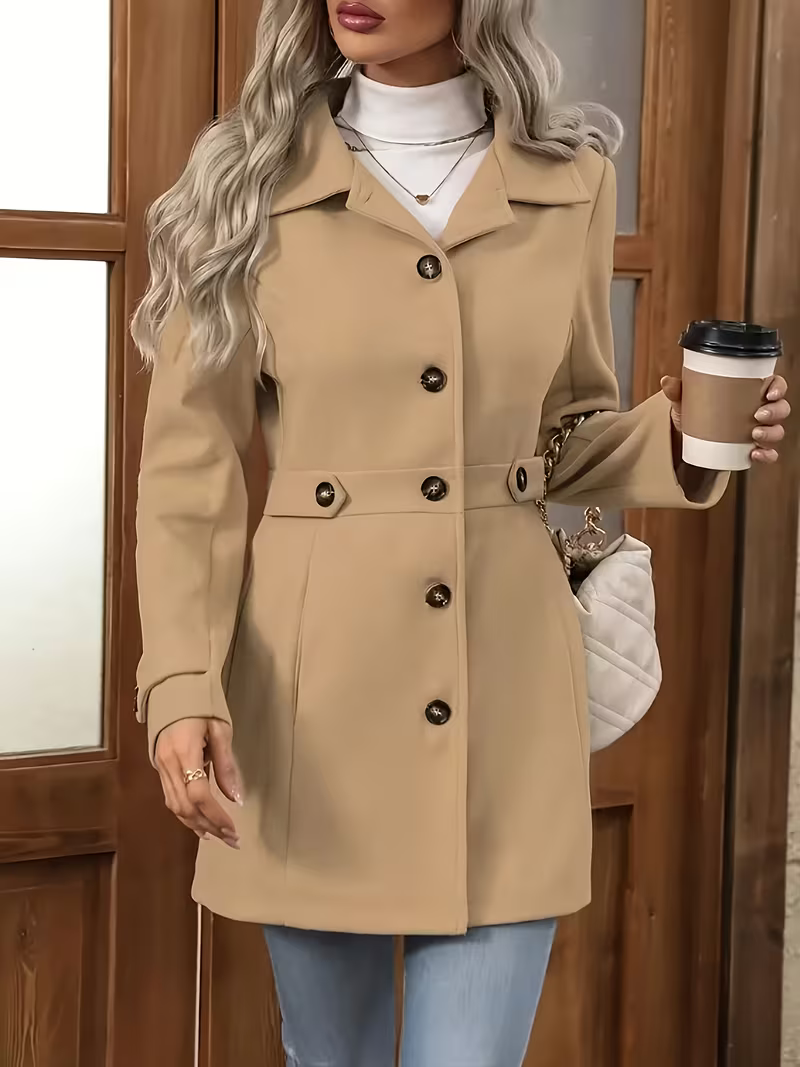 Women's Elegant Belted Longline Coat