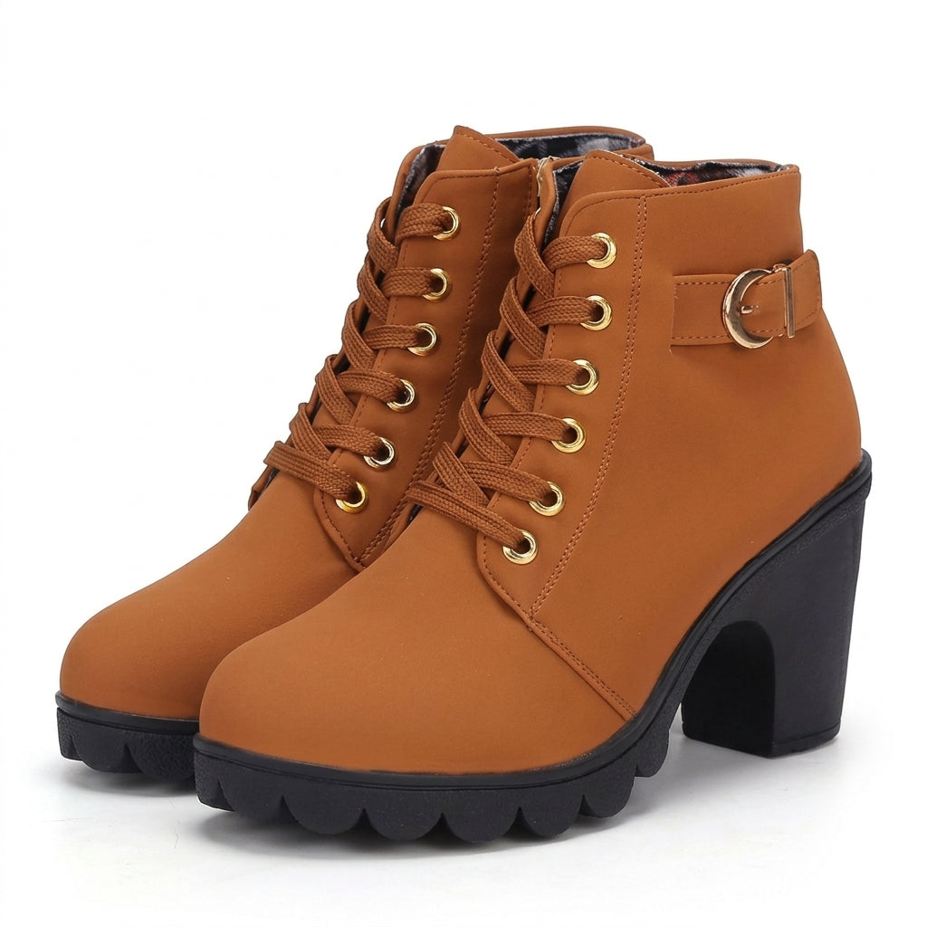 Women's Charming Heeled Platform Ankle Boots